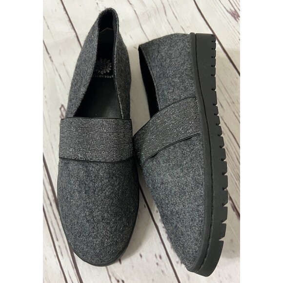 Yellow Box Asher Black Gray Fabric Loafers Women's Size 10 M New - Picture 1 of 9